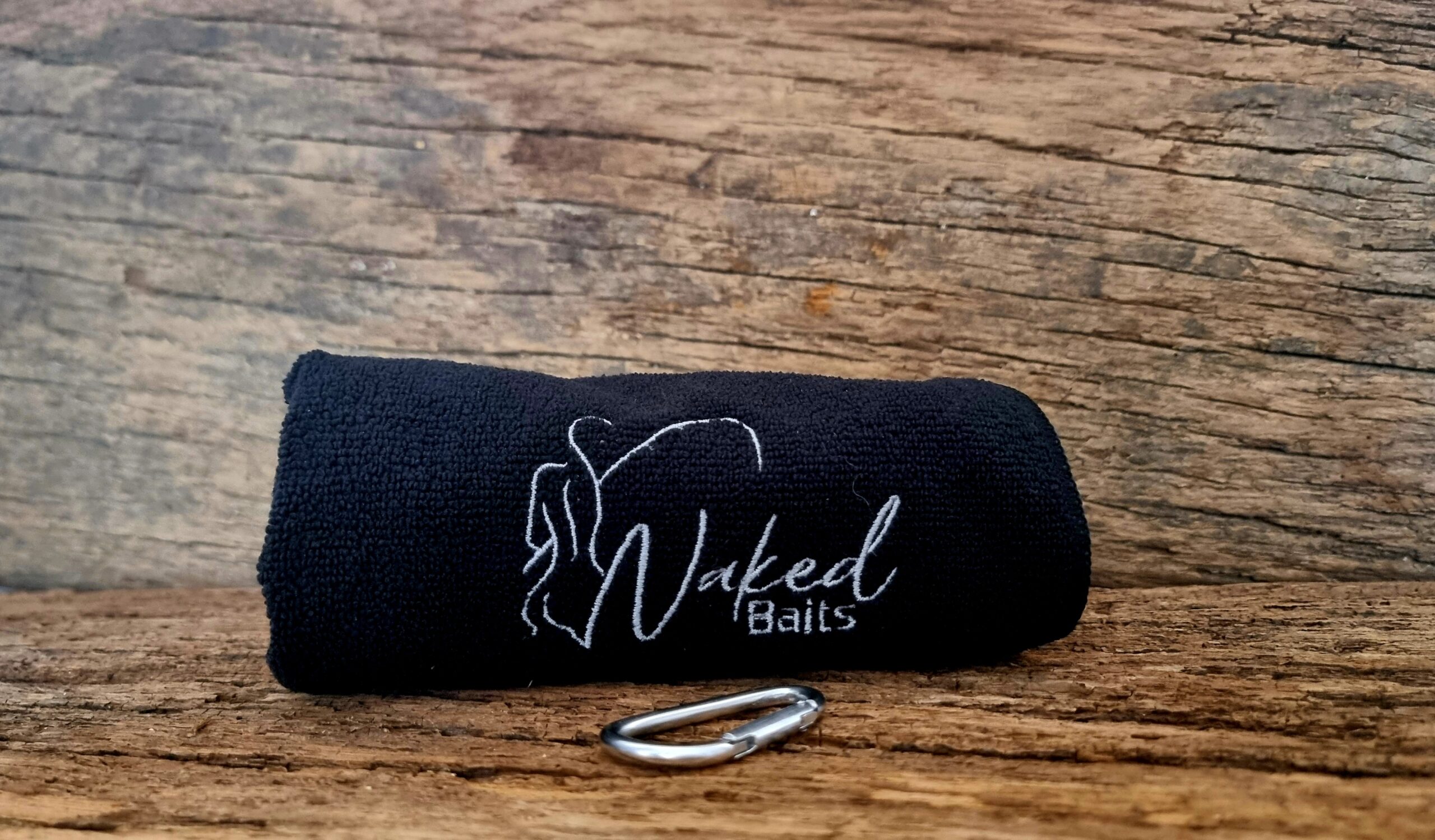 Micro fiber hand towel with carabiner